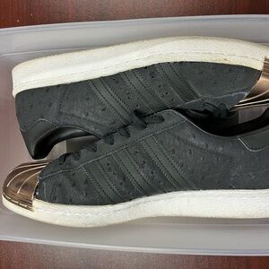 Adidas Women's Black and Bronze Sneakers